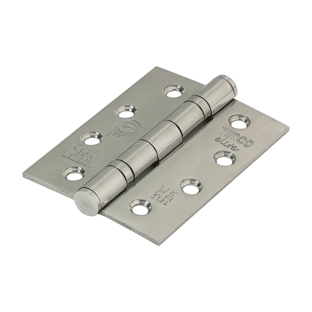 This is an image of Timco - Grade 13 Fire Door Hinges - Polished Stainless Steel 101 x 76 x 3 (1 Pairs Blister Pack) 334843