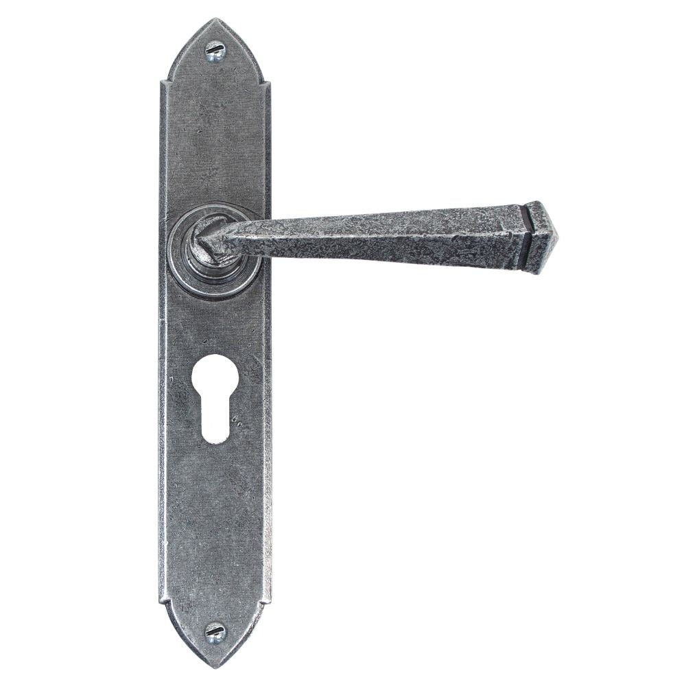 From The Anvil - Pewter Gothic Lever Euro Lock Set | Sku. 33604/47 | Trade Door Handles.