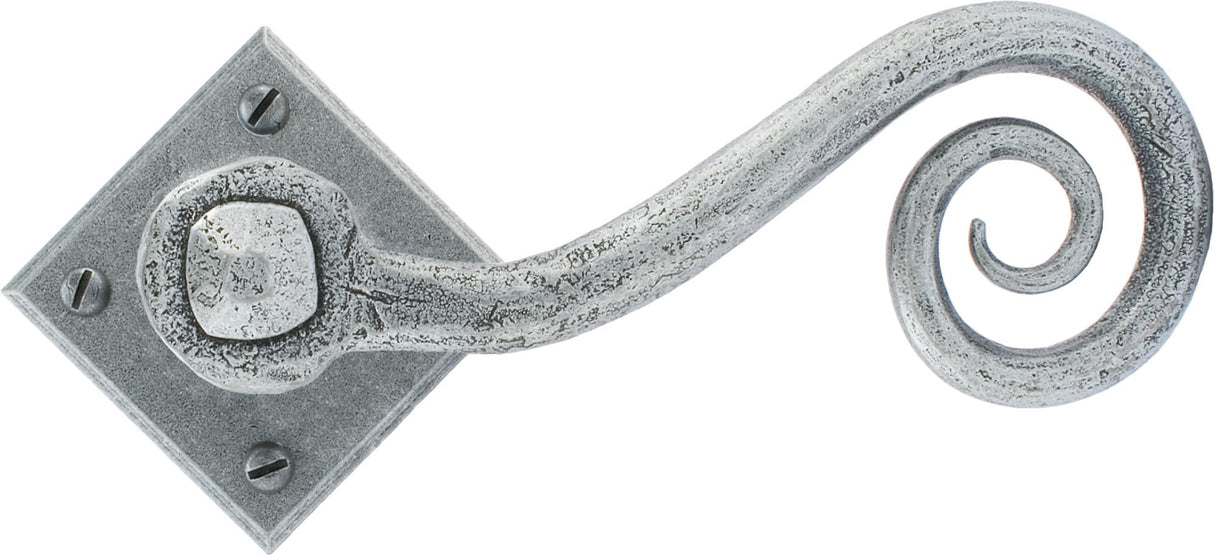 From The Anvil - Pewter Monkeytail Lever on Rose Set (Diamond) | Sku. 33612 | Trade Door Handles.
