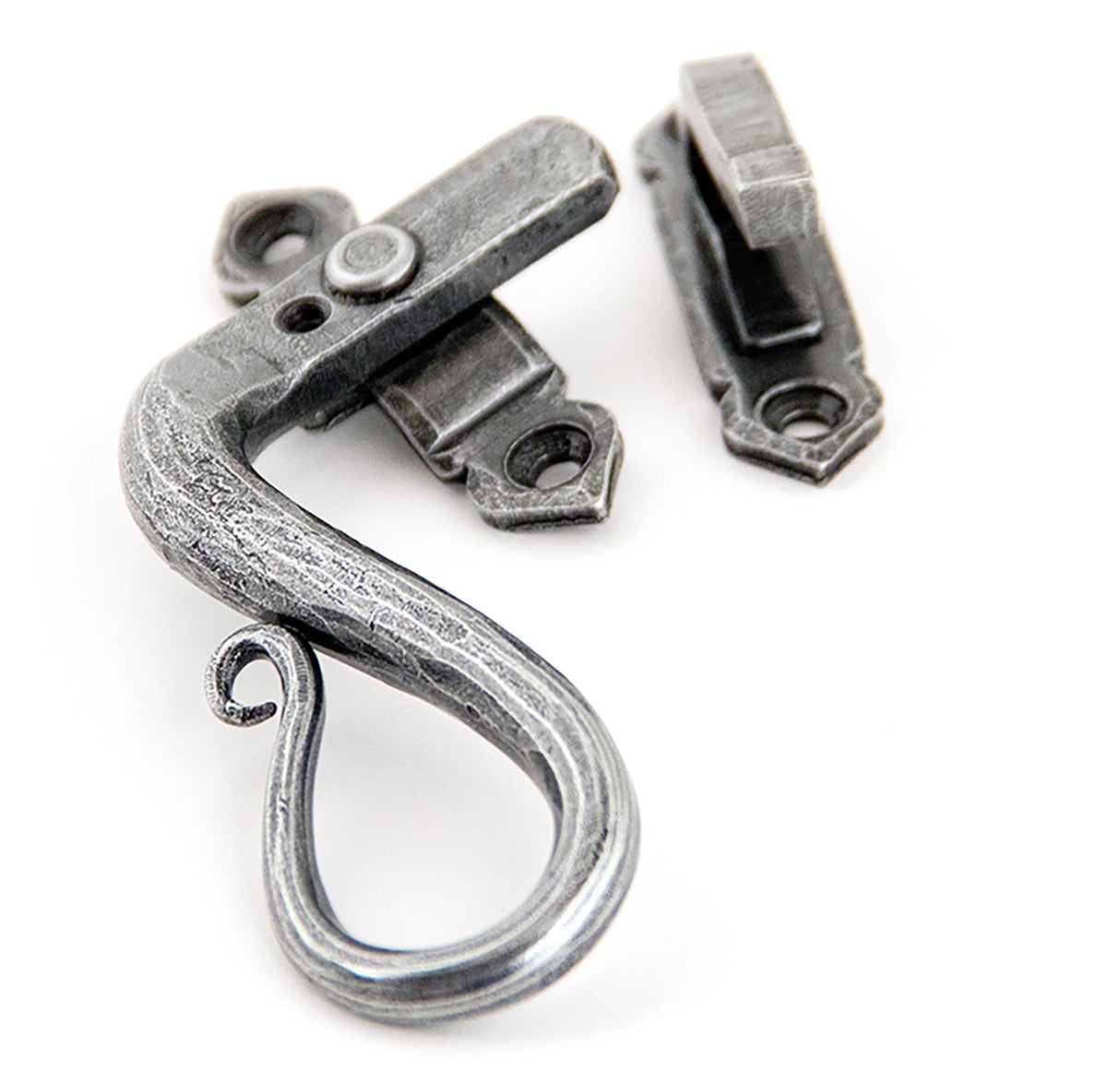 From The Anvil - Pewter Locking Shepherd's Crook Fastener - LH | Sku. 33710 | Trade Door Handles.