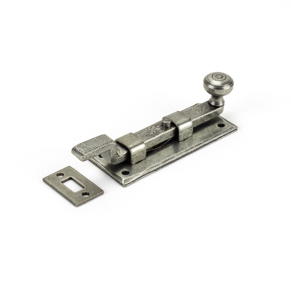 From The Anvil - Pewter 4" Cranked Knob Bolt | Sku. 33721 | Trade Door Handles.