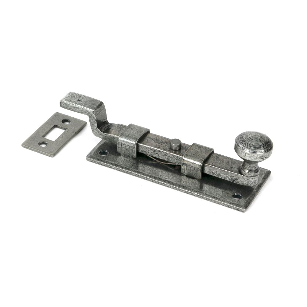 From The Anvil - Pewter 4" Cranked Knob Bolt | Sku. 33721 | Trade Door Handles.