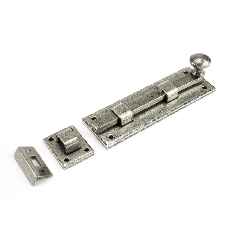 From The Anvil - Pewter 6" Straight Knob Bolt | Sku. 33723 | Trade Door Handles.