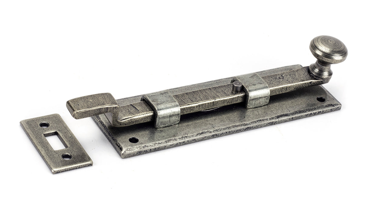 From The Anvil - Pewter 6" Cranked Knob Bolt | Sku. 33724 | Trade Door Handles.