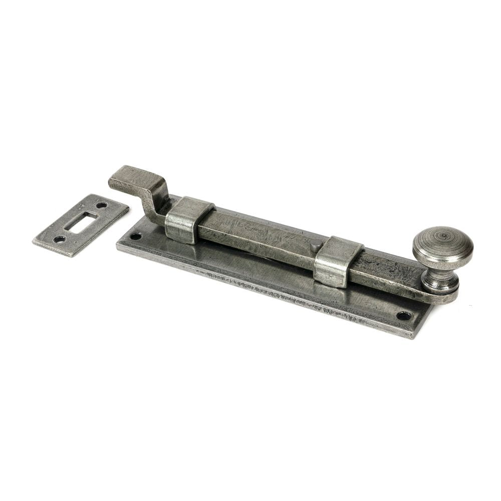 From The Anvil - Pewter 6" Cranked Knob Bolt | Sku. 33724 | Trade Door Handles.