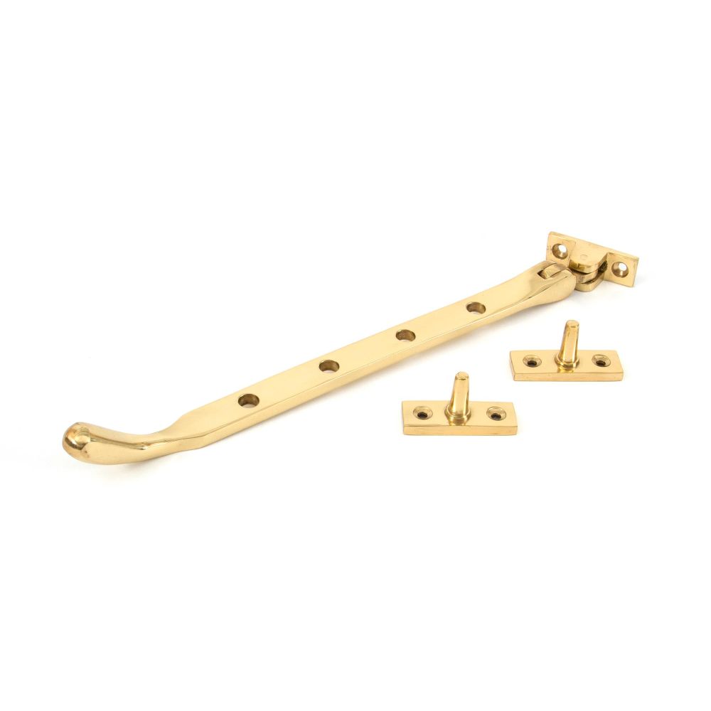From The Anvil - Polished Brass 10" Peardrop Stay | Sku. 33750 | Trade Door Handles.
