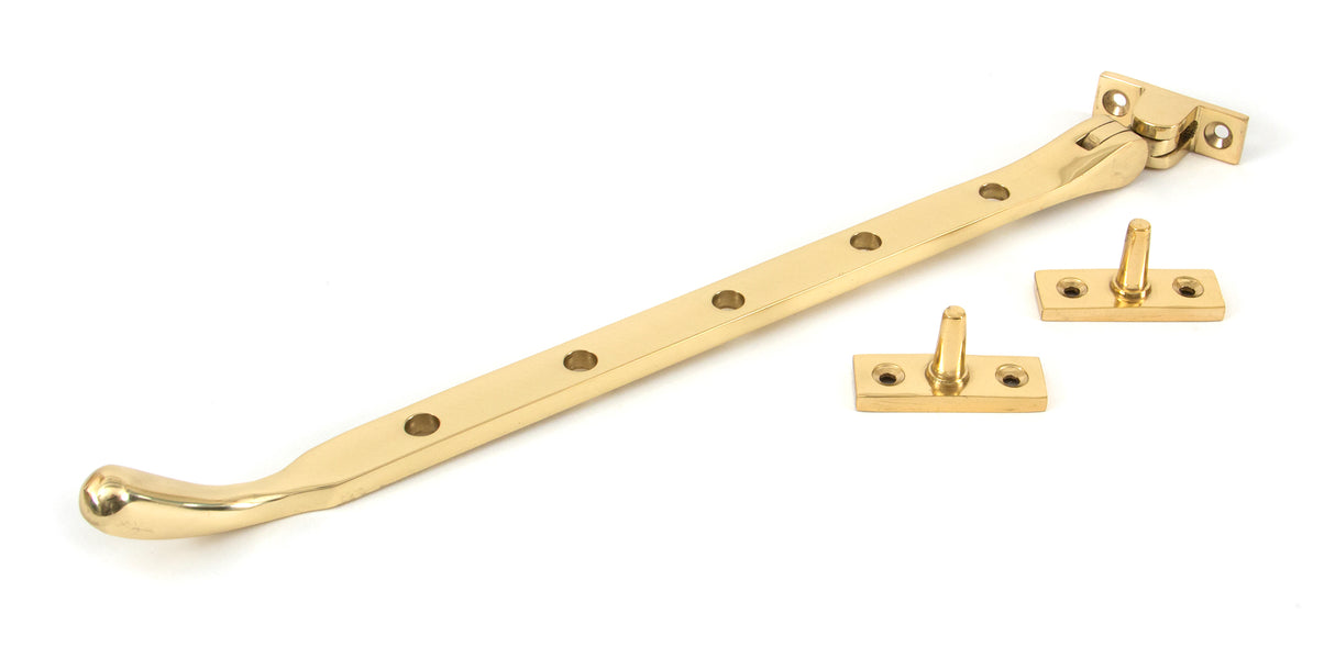 From The Anvil - Polished Brass 12" Peardrop Stay | Sku. 33751 | Trade Door Handles.