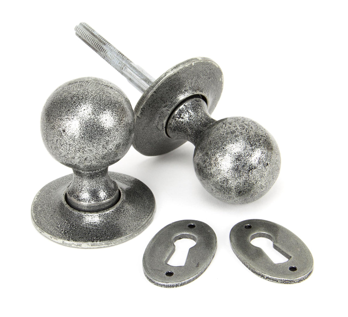 From The Anvil - Pewter Round Mortice/Rim Knob Set | Sku. 33778 | Trade Door Handles.