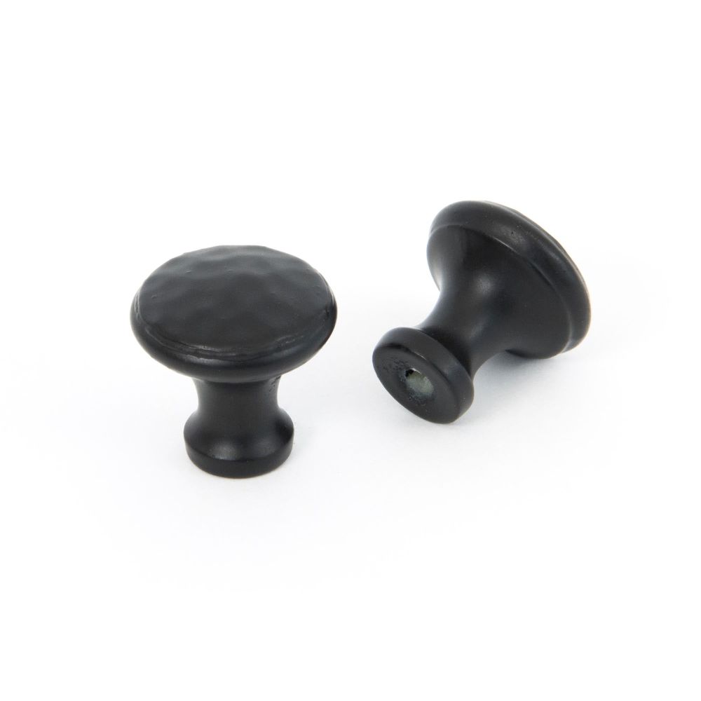 From The Anvil - Black Hammered Cabinet Knob - Small | Sku. 33840 | Trade Door Handles.