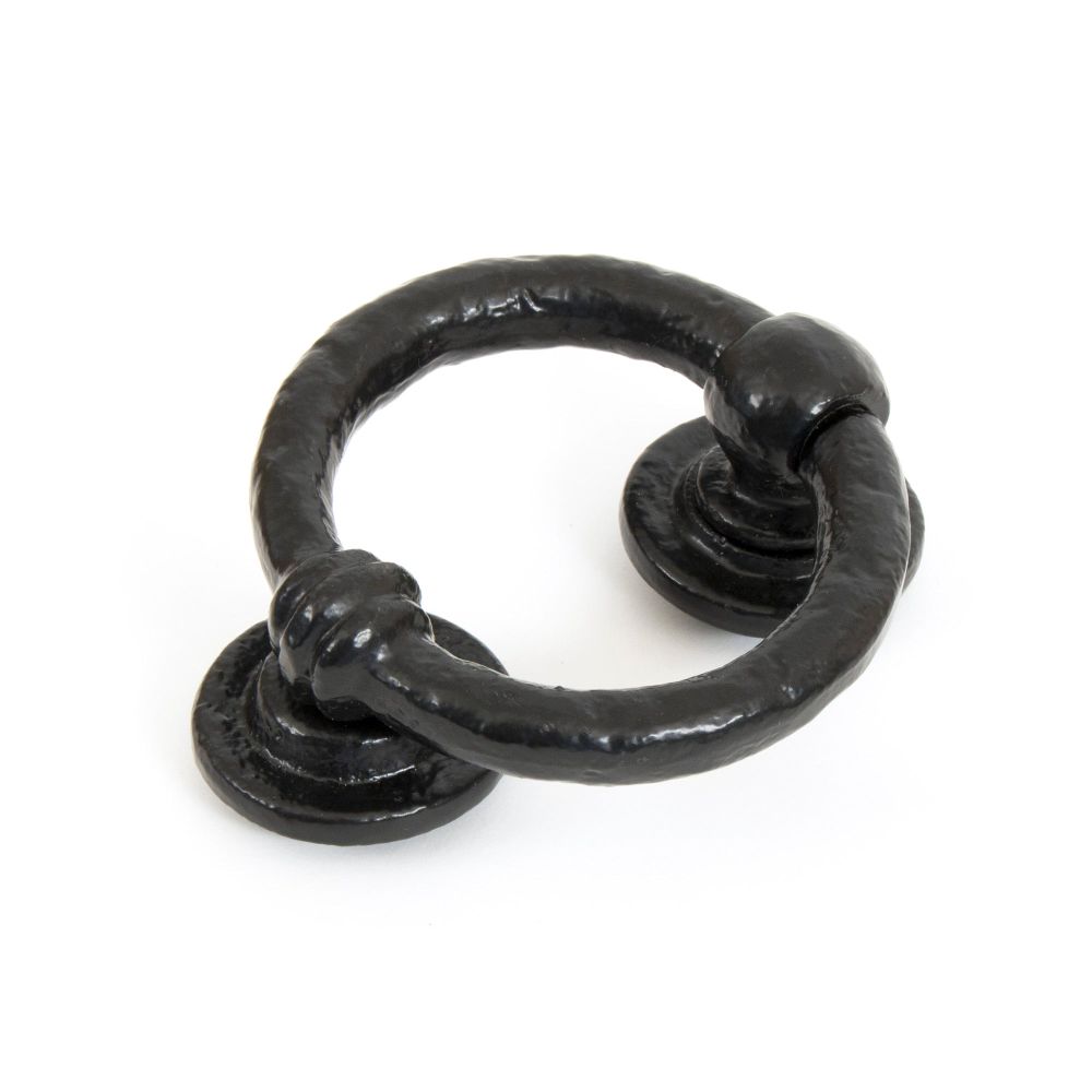 From The Anvil - Black 4" Ring Door Knocker | Sku. 33869 | Trade Door Handles.