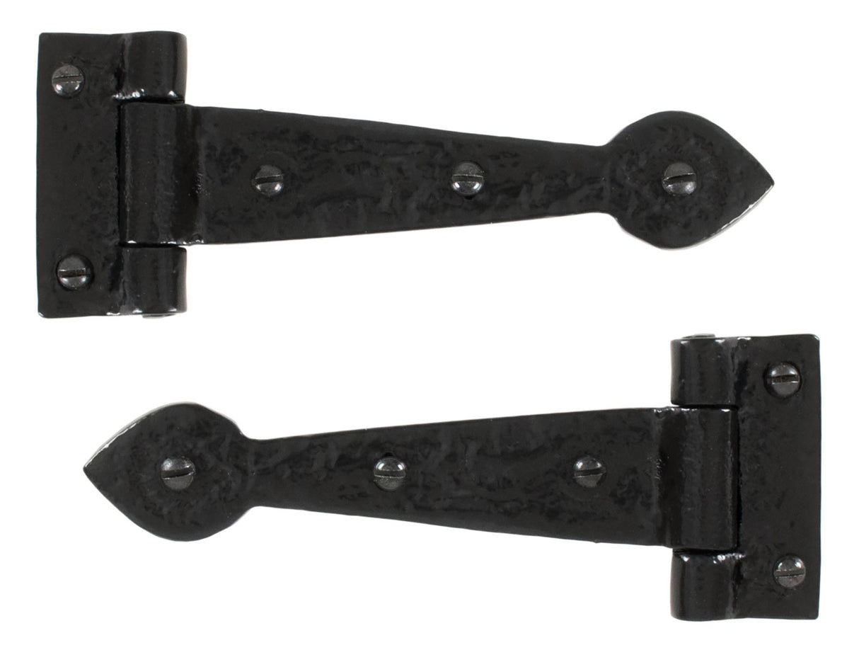 From The Anvil - Black Textured 6" Cast T Hinge (pair) | Sku. 33884 | Trade Door Handles.