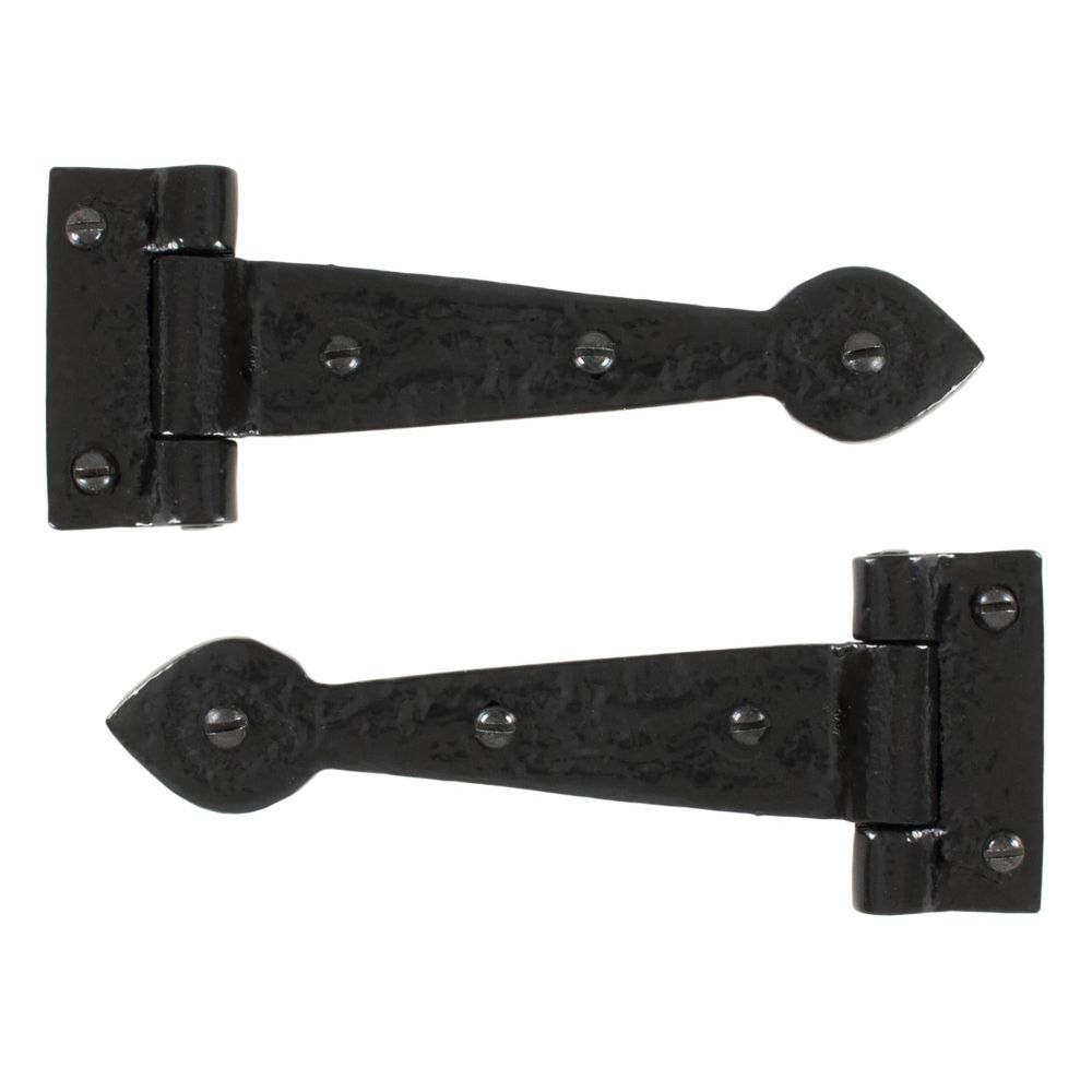 From The Anvil - Black Textured 6" Cast T Hinge (pair) | Sku. 33884 | Trade Door Handles.