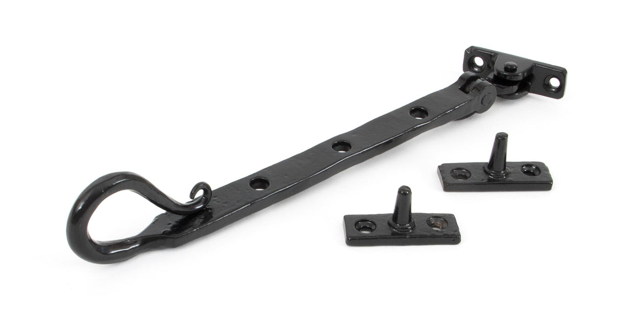 From The Anvil - Black 8" Shepherd's Crook Stay | Sku. 33960 | Trade Door Handles.