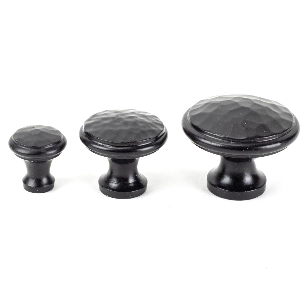 From The Anvil - Black Hammered Cabinet Knob - Medium | Sku. 33992 | Trade Door Handles.