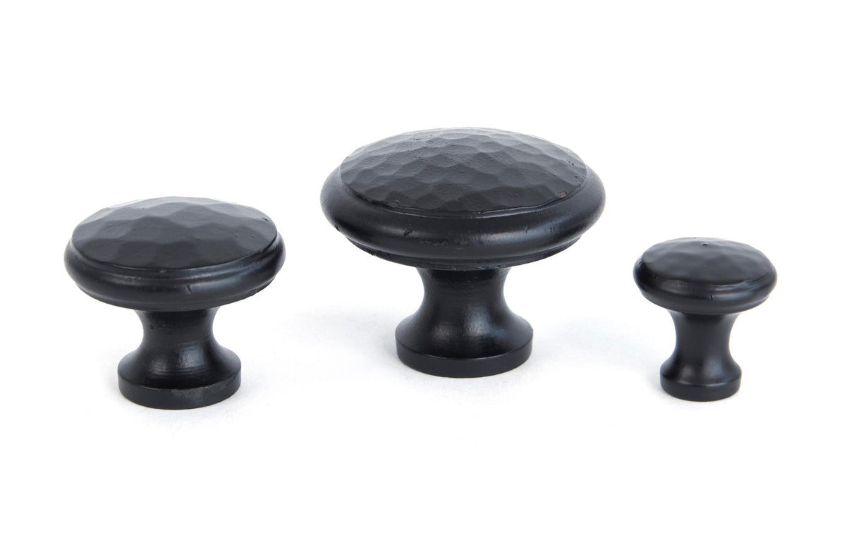 From The Anvil - Black Hammered Cabinet Knob - Large | Sku. 33993 | Trade Door Handles.