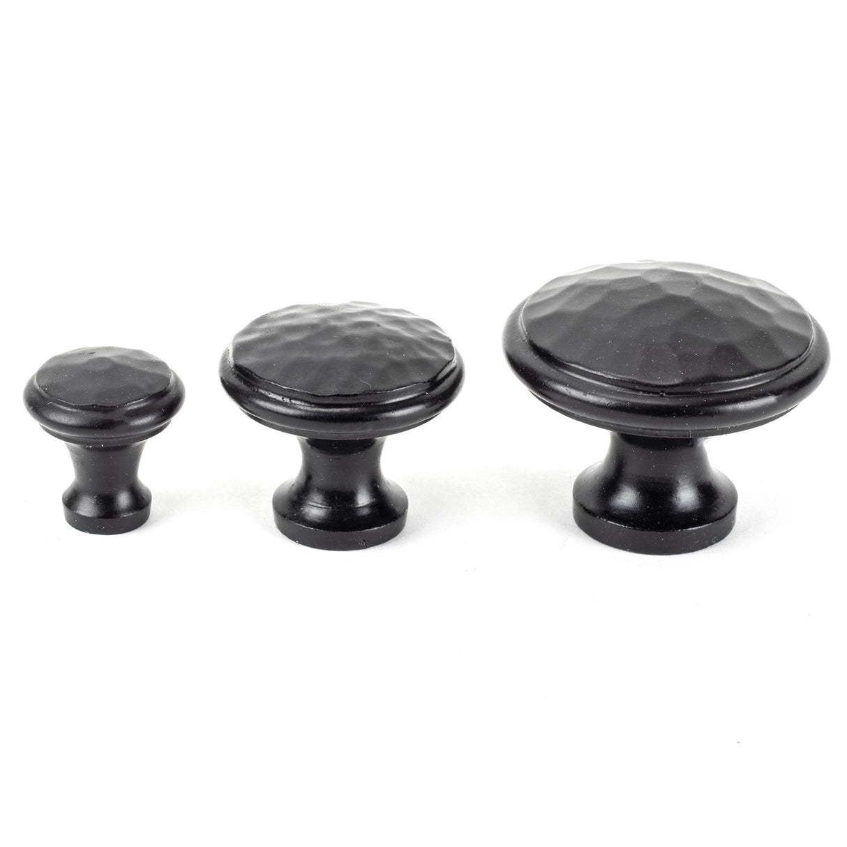 From The Anvil - Black Hammered Cabinet Knob - Large | Sku. 33993 | Trade Door Handles.