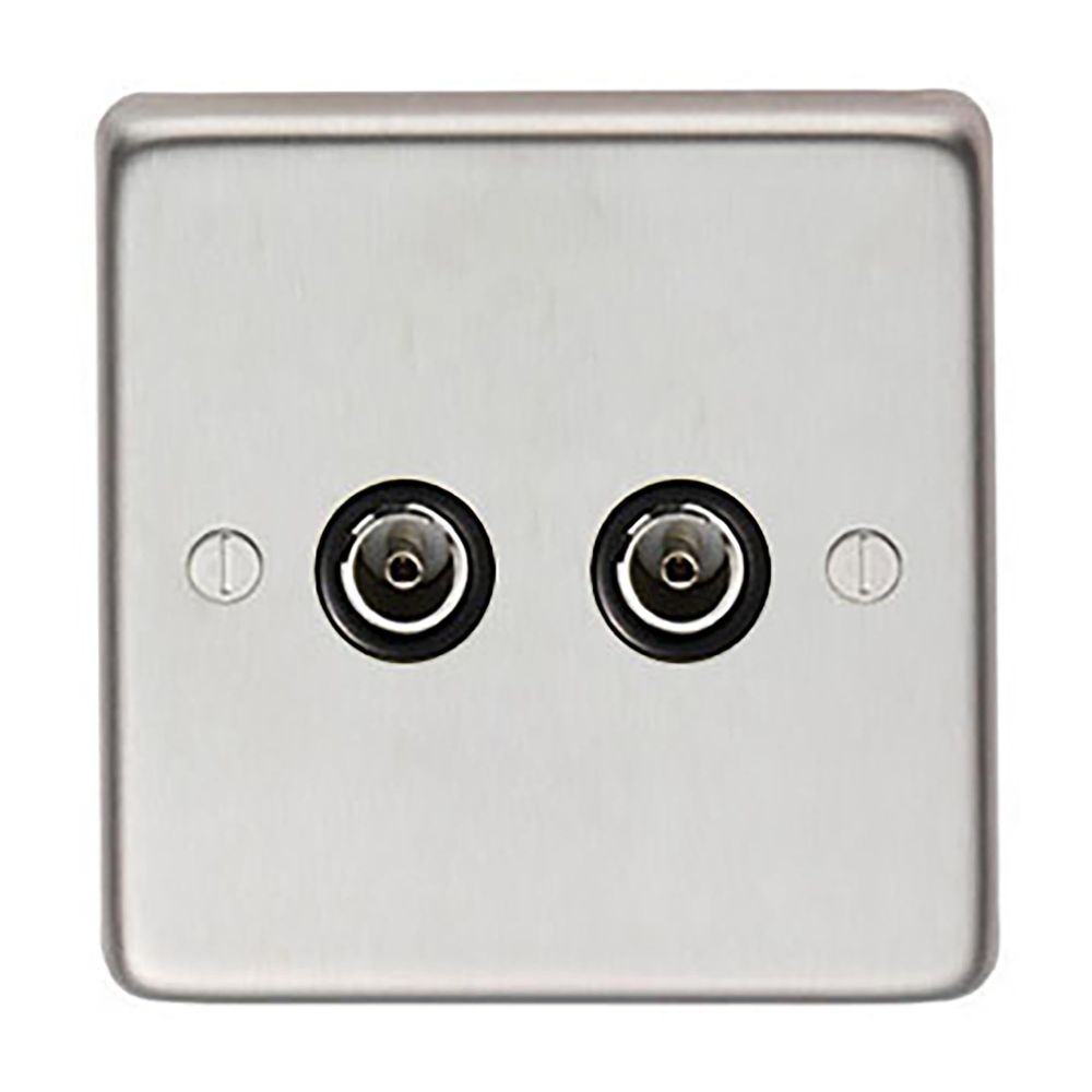 From The Anvil - SSS Double TV Socket | Sku. 34230/1 | Trade Door Handles.