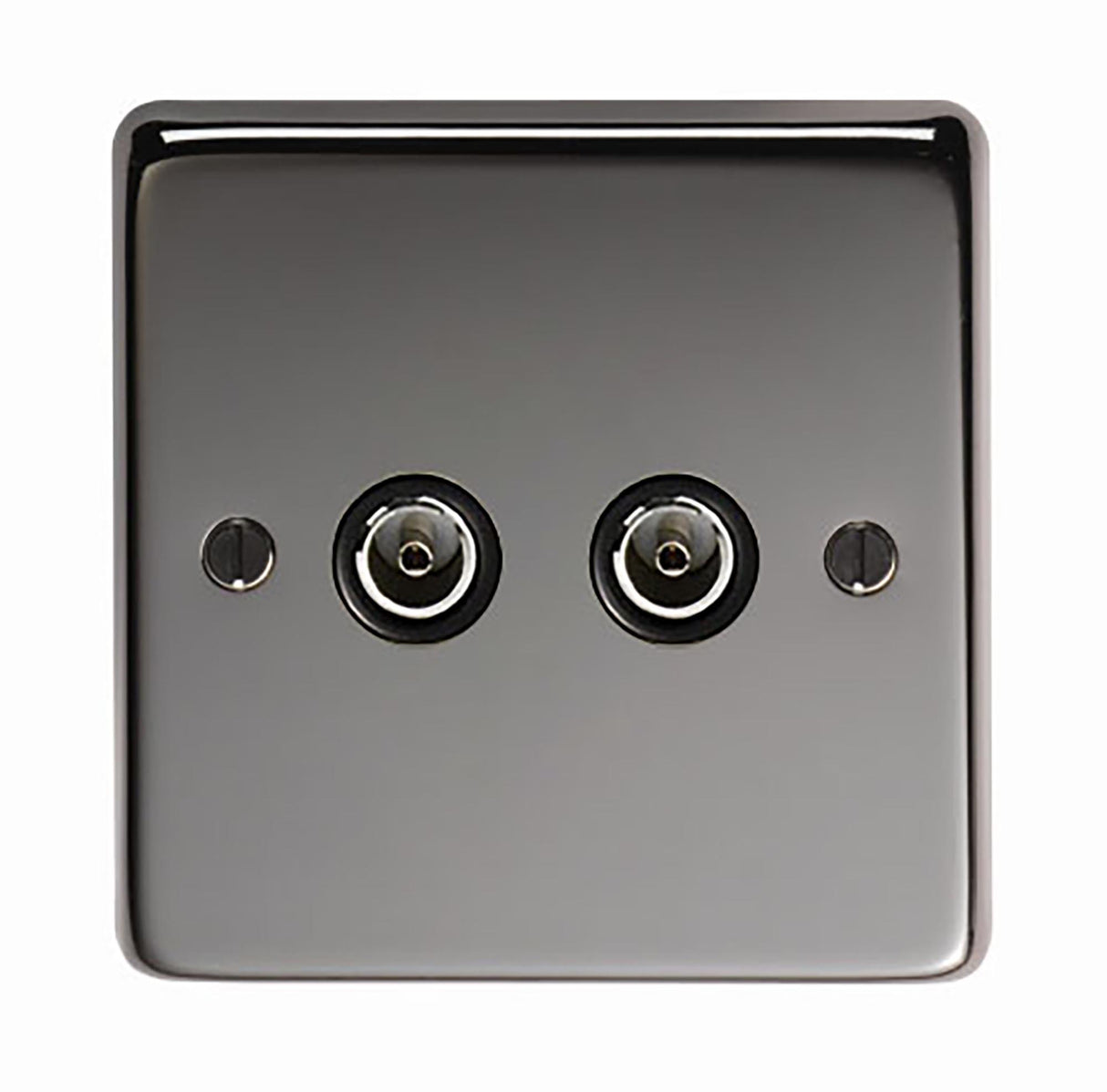 From The Anvil - BN Double TV Socket | Sku. 34230 | Trade Door Handles.