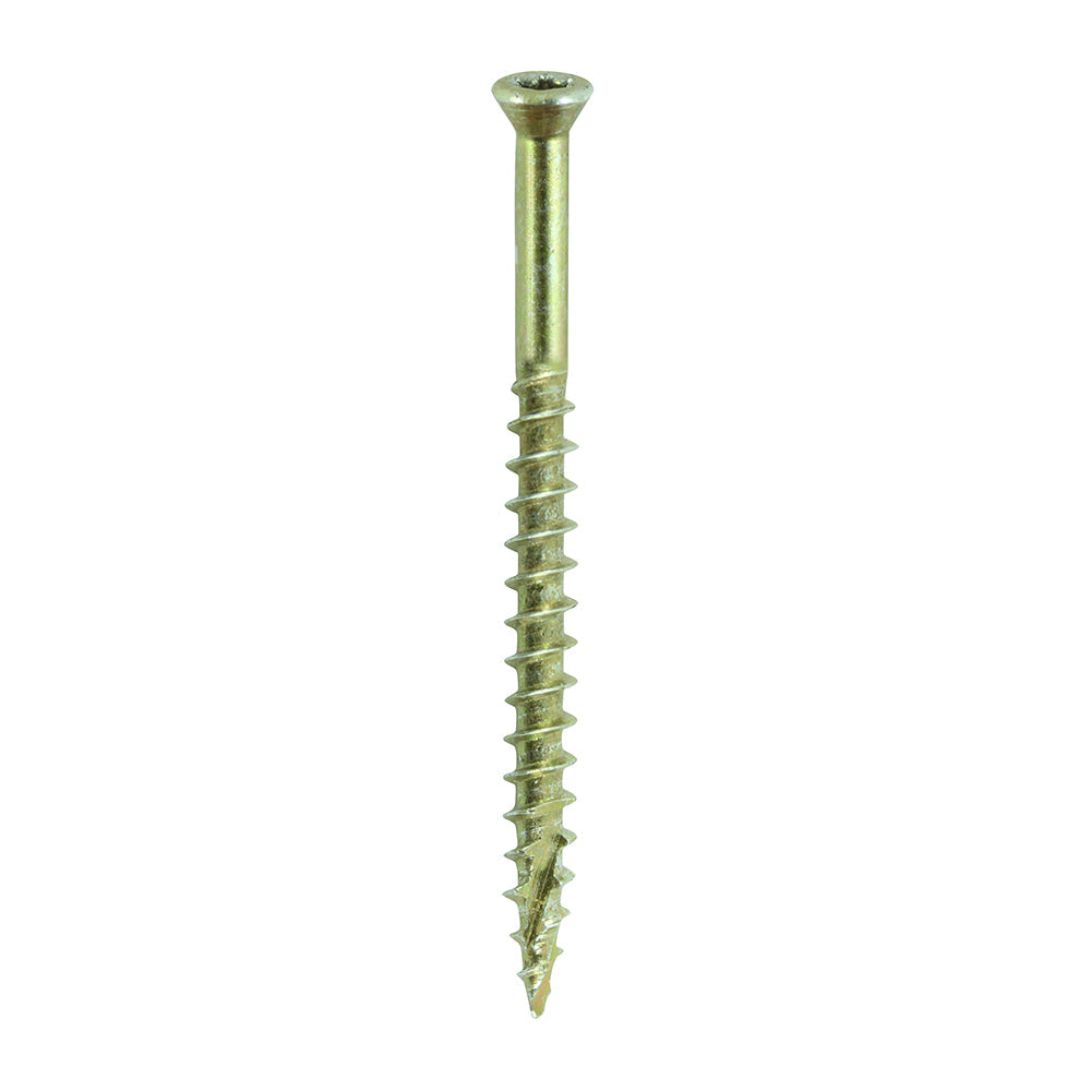 This is an image of Timco - C2 Tongue-Fix Screws - TX - Reduced Countersunk - Twin-Cut - Yellow 3.5 x 45mm - (200 PCS Box) 35045C2TGBX