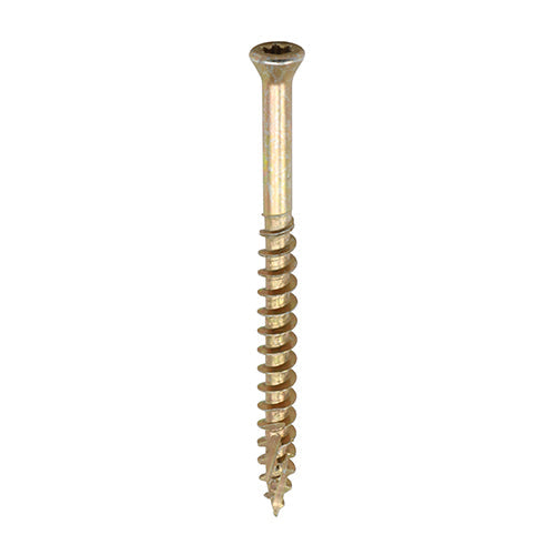 This is an image of Timco - C2 Tongue-Fix Screws - TX - Reduced Countersunk - Twin-Cut - Yellow 3.5 x 45mm - (350 PCS Tub) 35045C2TG