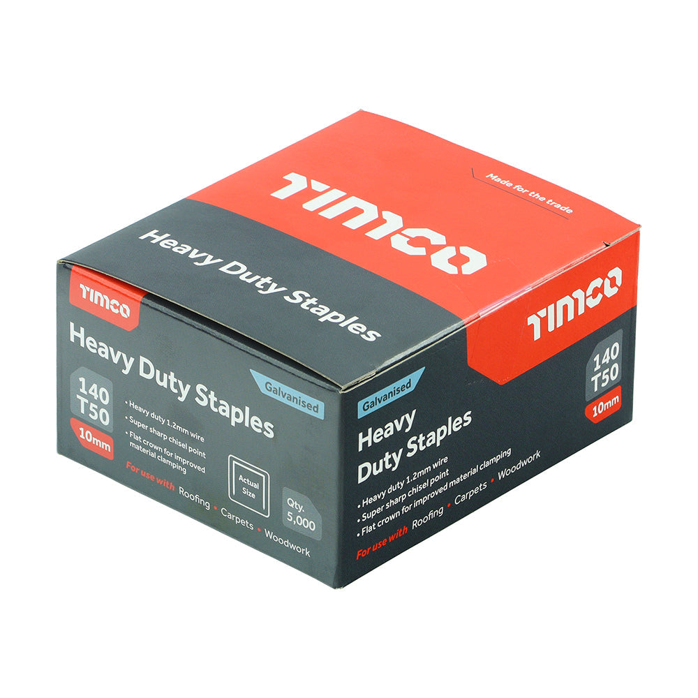 This is an image of Timco - Heavy Duty Staples - Chisel Point - Galvanised - Bulk Box 10mm (5000 PCS Box) 377155