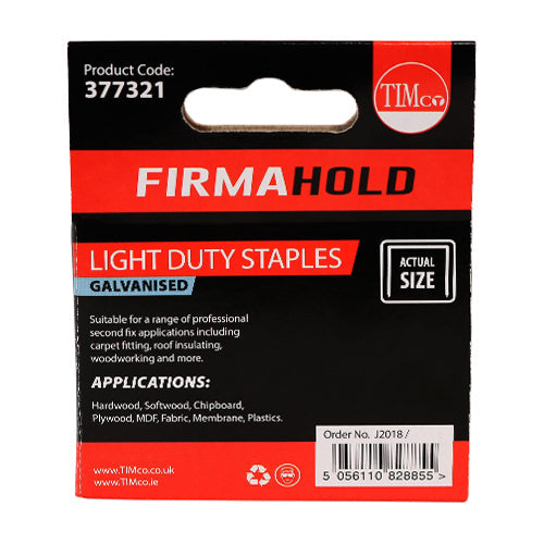 This is an image of Timco - Light Duty Staples - Chisel Point - Galvanised 10mm (1000 PCS Box) 377321