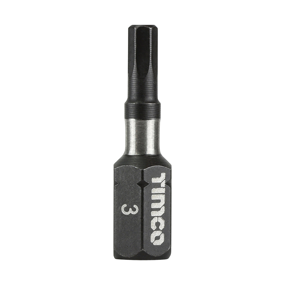 This is an image of Timco - Impact Driver Bits - Hex 3.0 x 25 (10 Pieces Handy Bit Pack) 3HX25X6