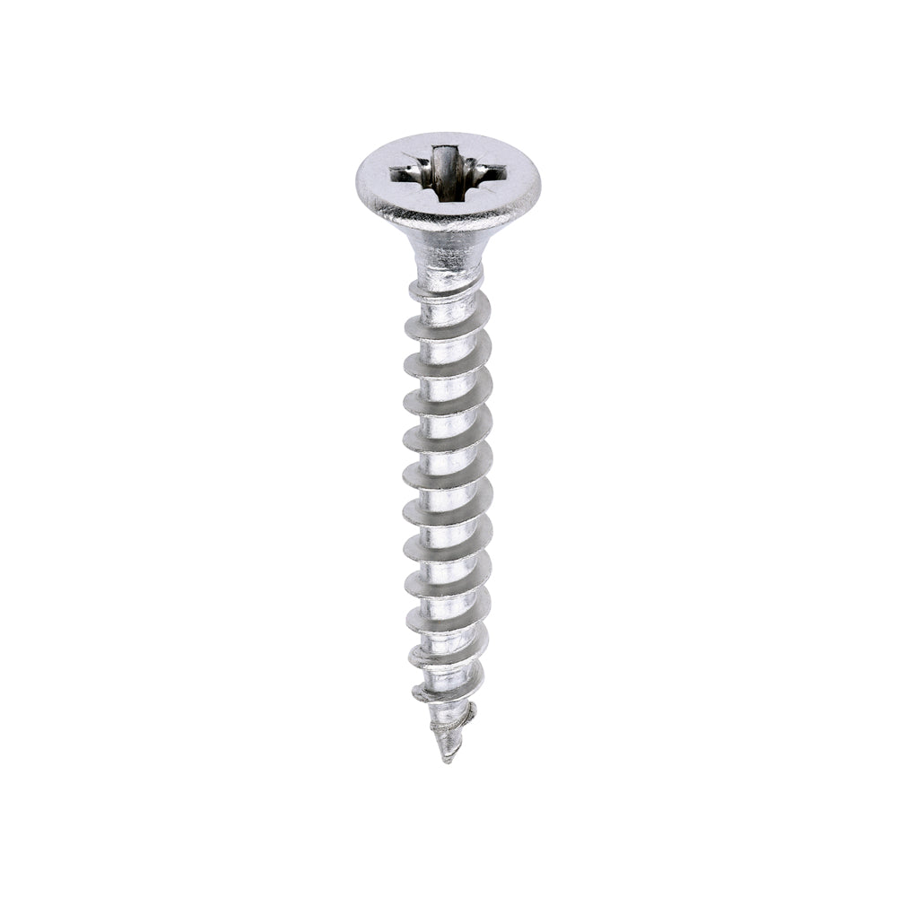 This is an image of Timco - Classic Multi-Purpose Screws - PZ - Double Countersunk - A2 Stainless Steel 4.0 x 30mm - (200 PCS Box) 40030CLASS