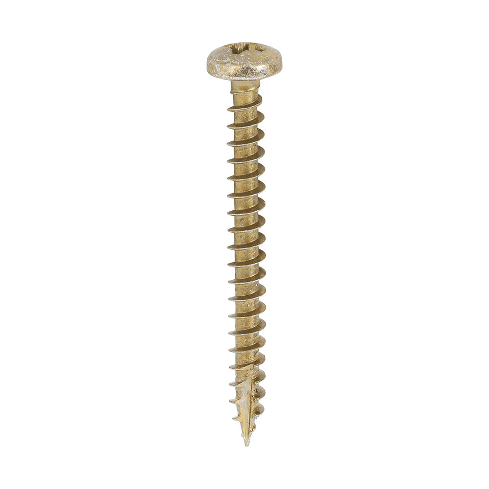 This is an image of Timco - Classic Multi-Purpose Screws - PZ - Pan Head - Yellow 4.0 x 40mm - (200 PCS Box) 40040CLAP