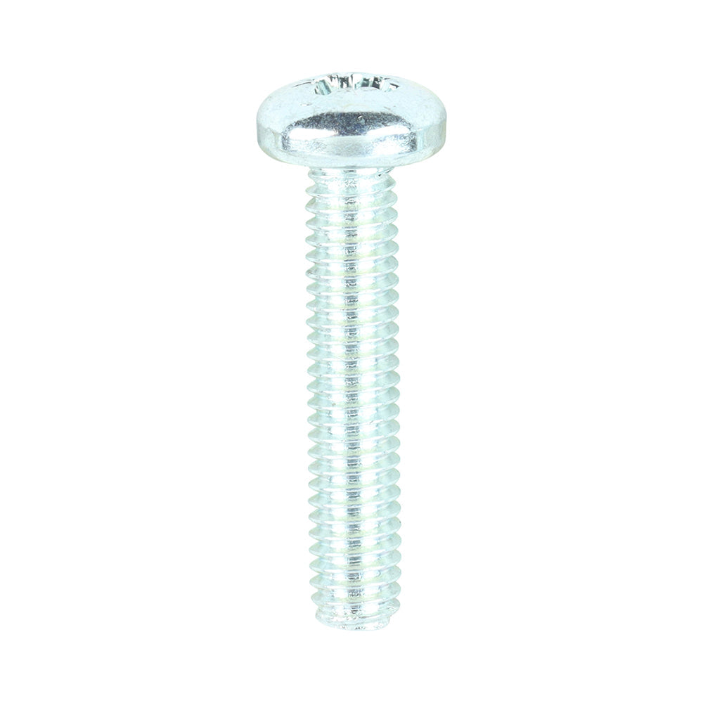 This is an image of Timco - Metric Threaded Machine Screws - PZ - Pan Head - Zinc M4 x 20mm - (100 PCS Box) 4020PPM