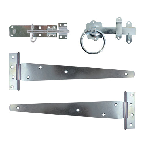 This is an image of Timco - Side Gate Kit - Ring Latch - Zinc 18" (1 Each TIMbag) 427546