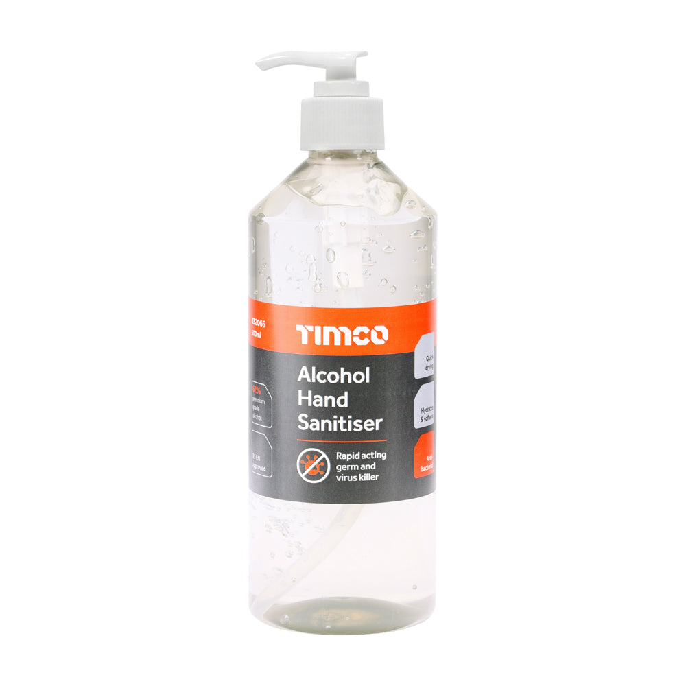This is an image of Timco - Alcohol Hand Sanitiser 500ml (1 Each Pump Bottle) 432066