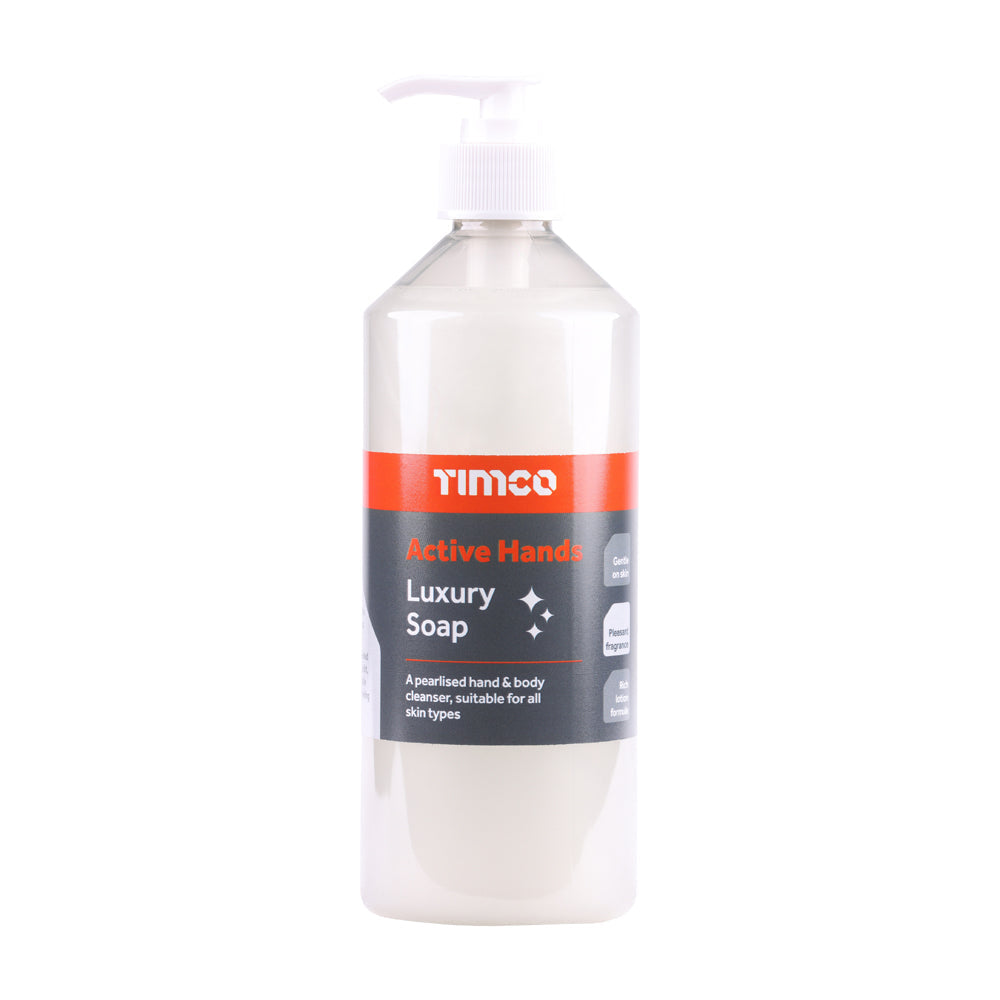 This is an image of Timco - Active Hands Luxury Soap 500ml (1 Each Pump Bottle) 432099