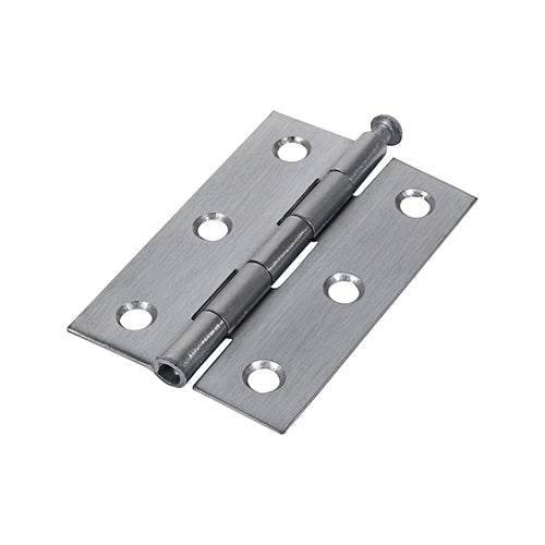 This is an image of Timco - Plain Butt Hinge - Loose Pin (1840) - Satin Chrome 75 x 50 (1 Pairs Plain Bag) 434006