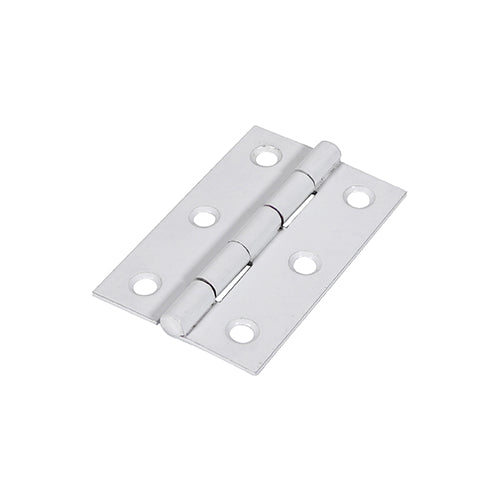 This is an image of Timco - Plain Butt Hinge - Fixed Pin (1838) - White 75 x 50 (1 Pairs Plain Bag) 434099