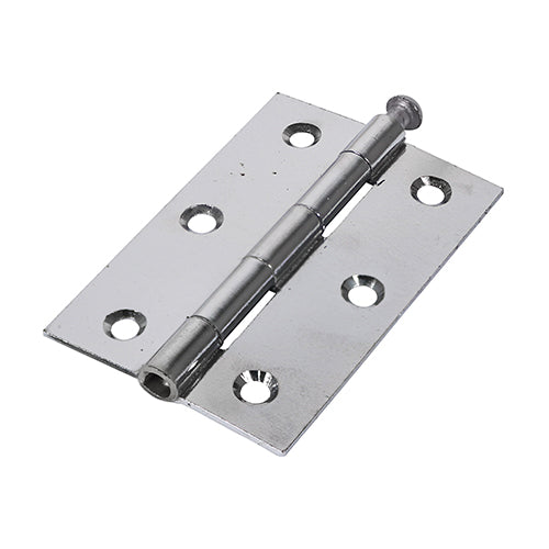 This is an image of Timco - Plain Butt Hinge - Loose Pin (1840) - Polished Chrome 90 x 60 (1 Pairs Plain Bag) 434237