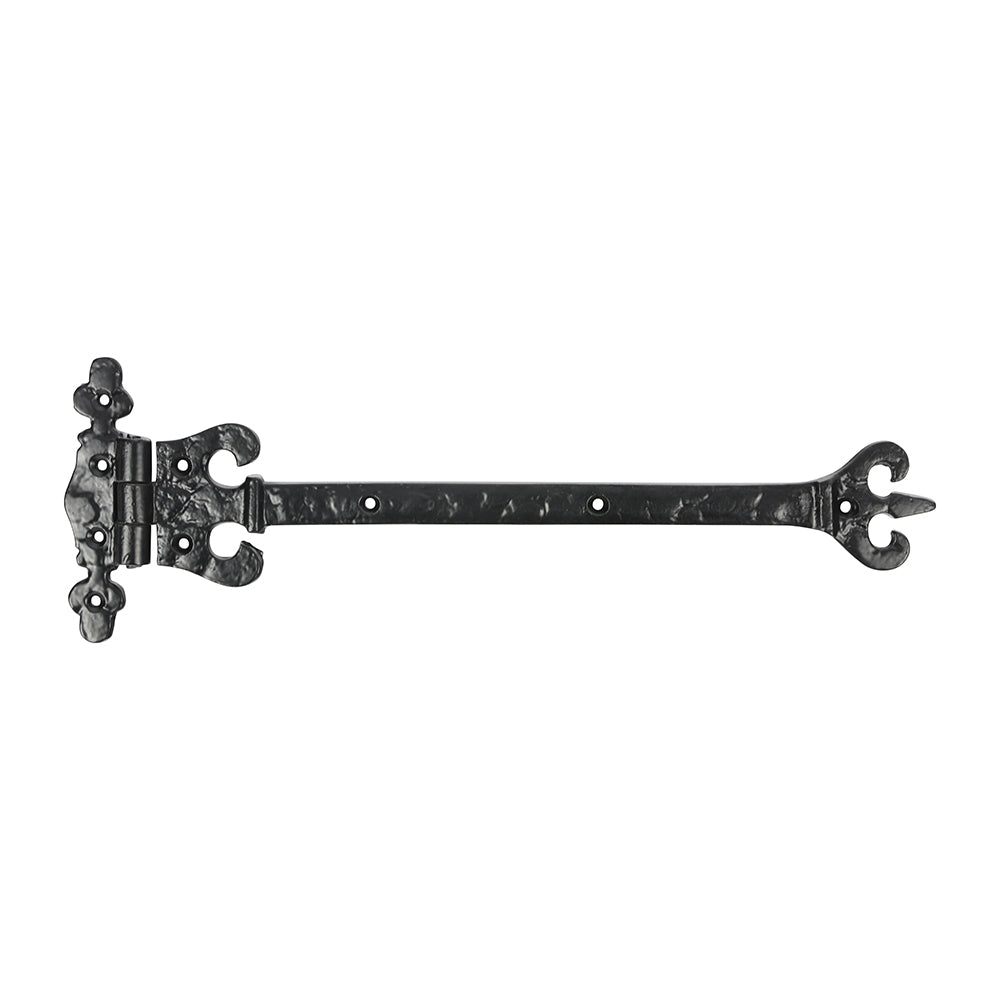 This is an image of Timco - Pair of Crown / Coronet Hinges - Antique Black 317mm (1 Pairs Bag) 442875