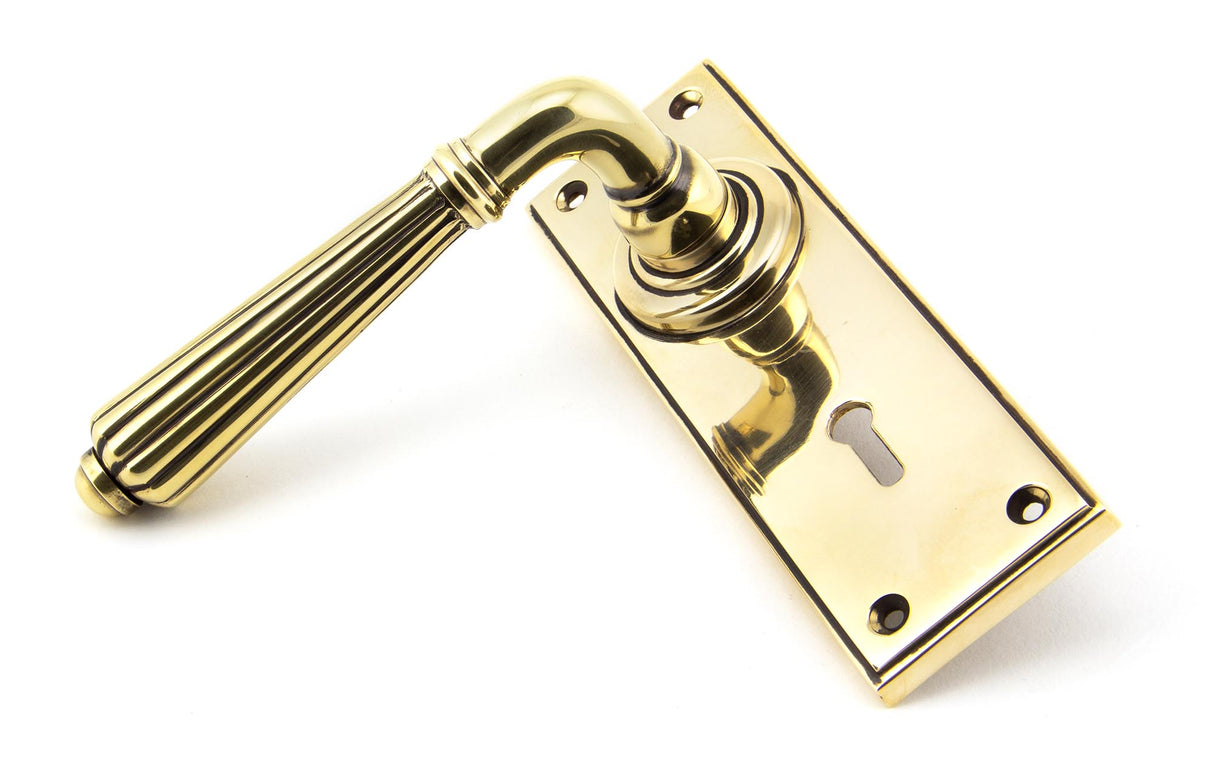 From The Anvil - Aged Brass Hinton Lever Lock Set | Sku. 45310 | Trade Door Handles.