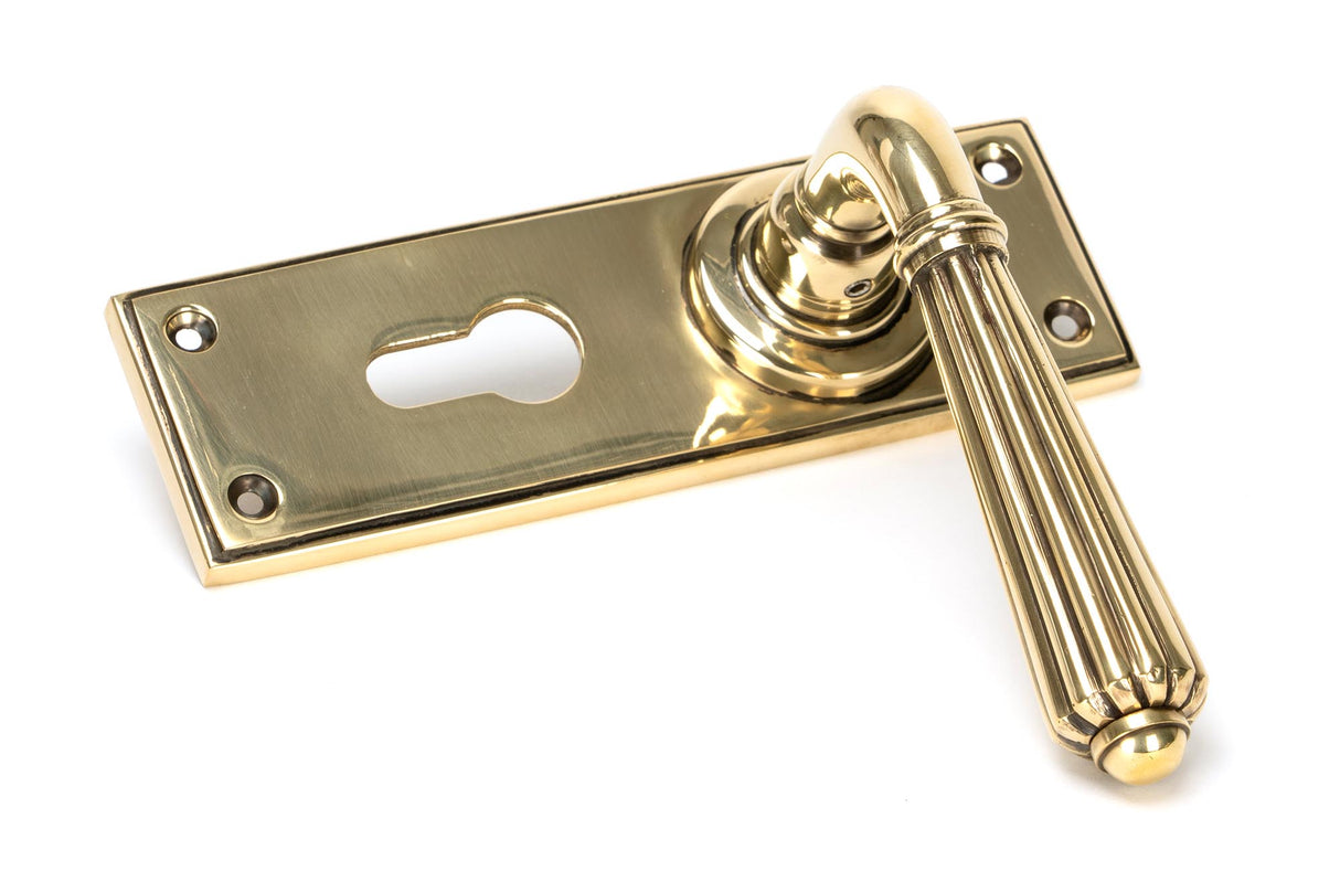 From The Anvil - Aged Brass Hinton Lever Euro Lock Set | Sku. 45313 | Trade Door Handles.