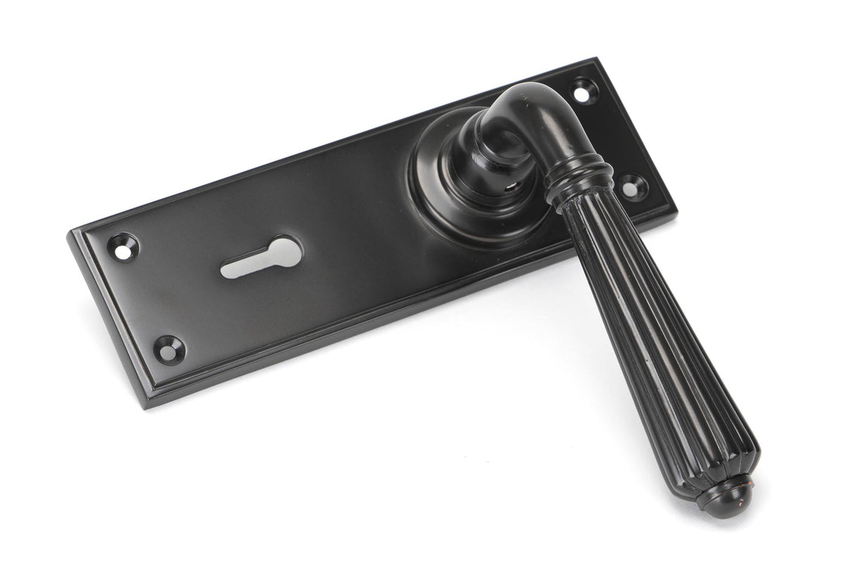 From The Anvil - Aged Bronze Hinton Lever Lock Set | Sku. 45328 | Trade Door Handles.