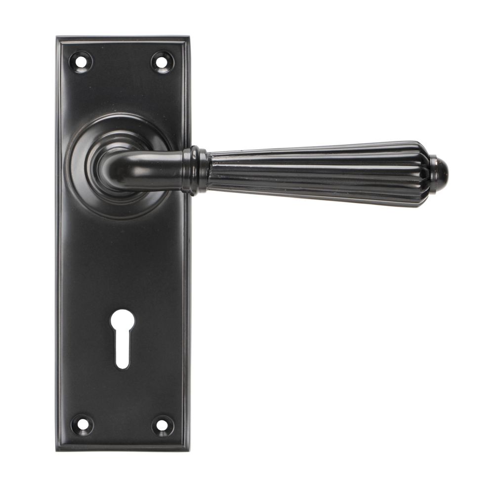 From The Anvil - Aged Bronze Hinton Lever Lock Set | Sku. 45328 | Trade Door Handles.