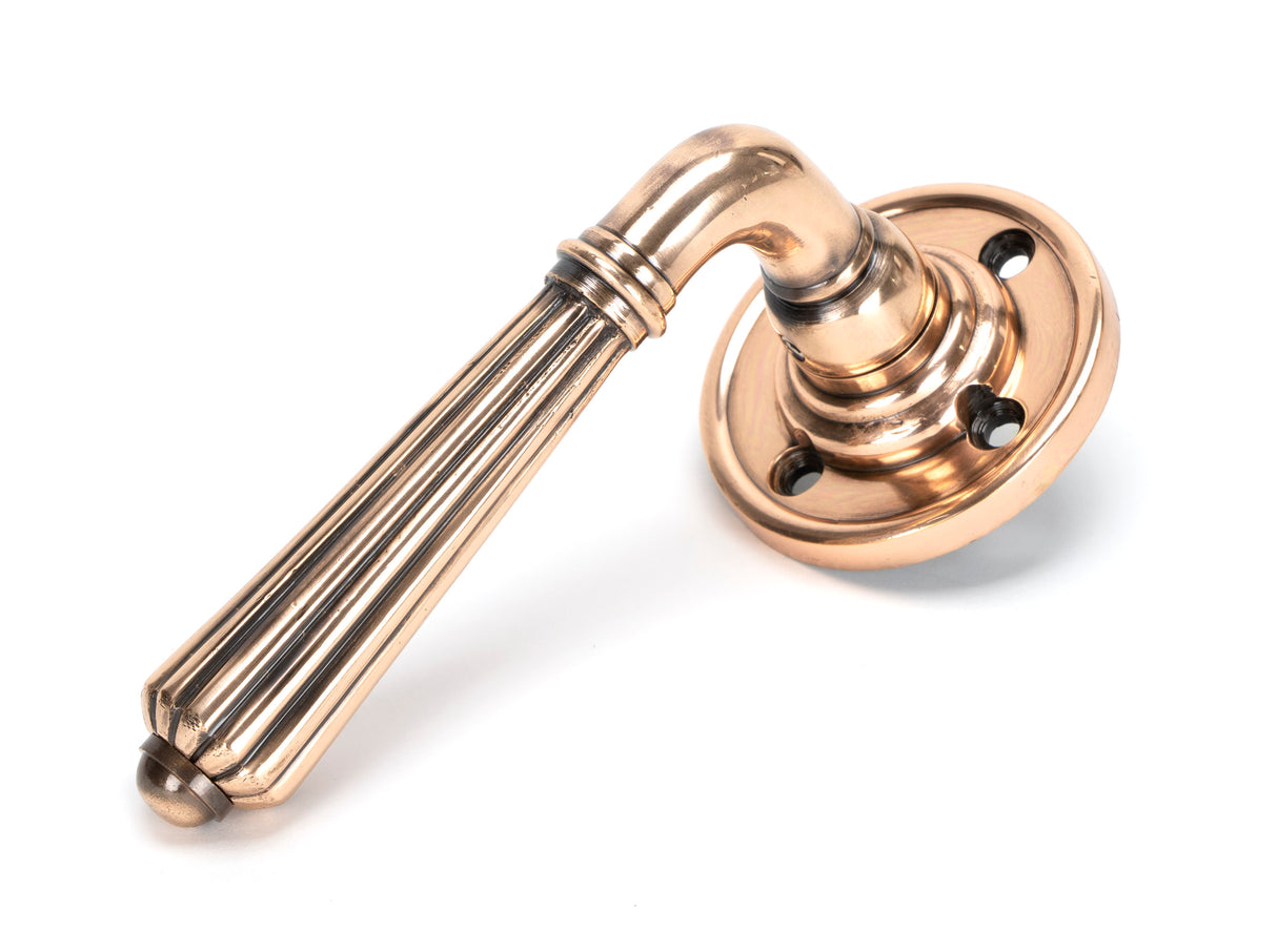 From The Anvil - Polished Bronze Hinton Lever on Rose Set | Sku. 45333 | Trade Door Handles.