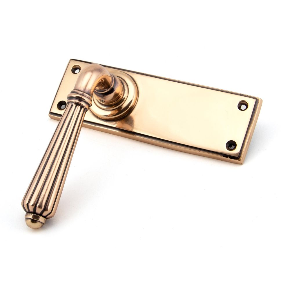 From The Anvil - Polished Bronze Hinton Lever Latch Set | Sku. 45335 | Trade Door Handles.