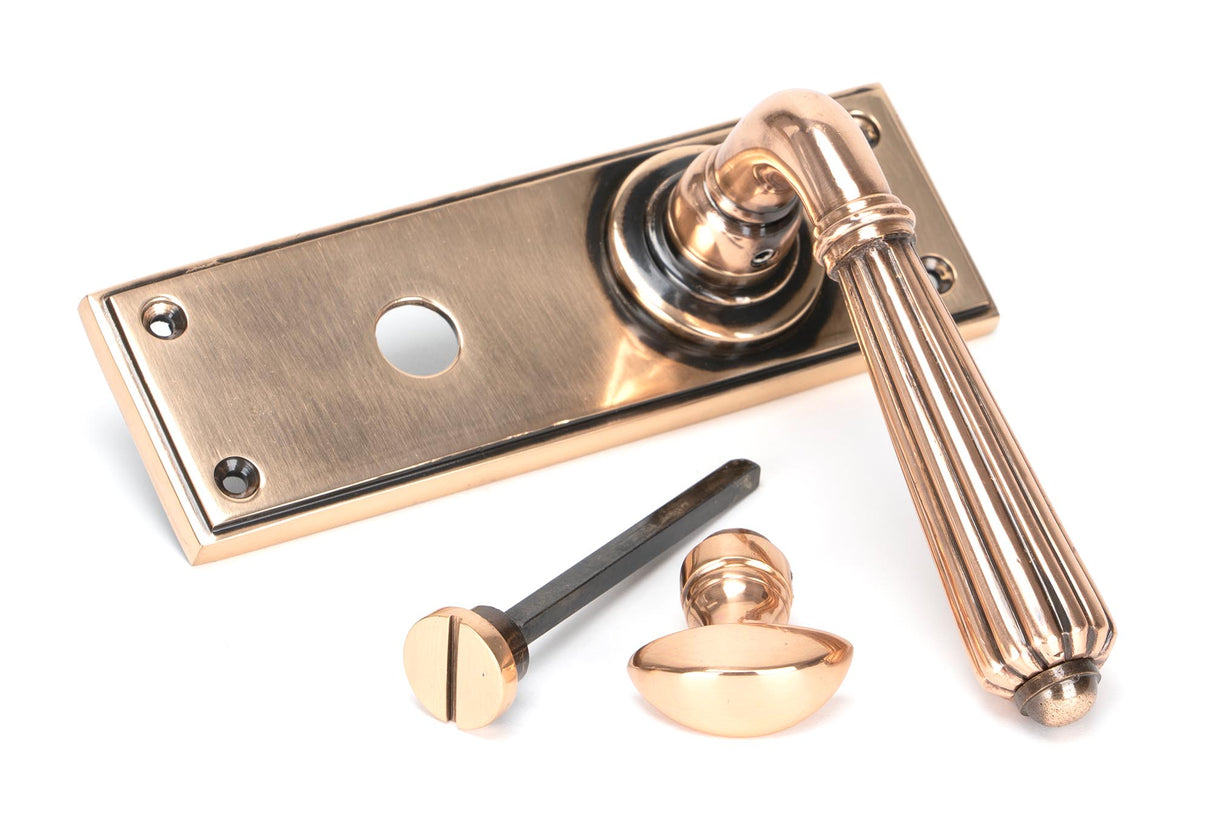 From The Anvil - Polished Bronze Hinton Lever Bathroom Set | Sku. 45336 | Trade Door Handles.
