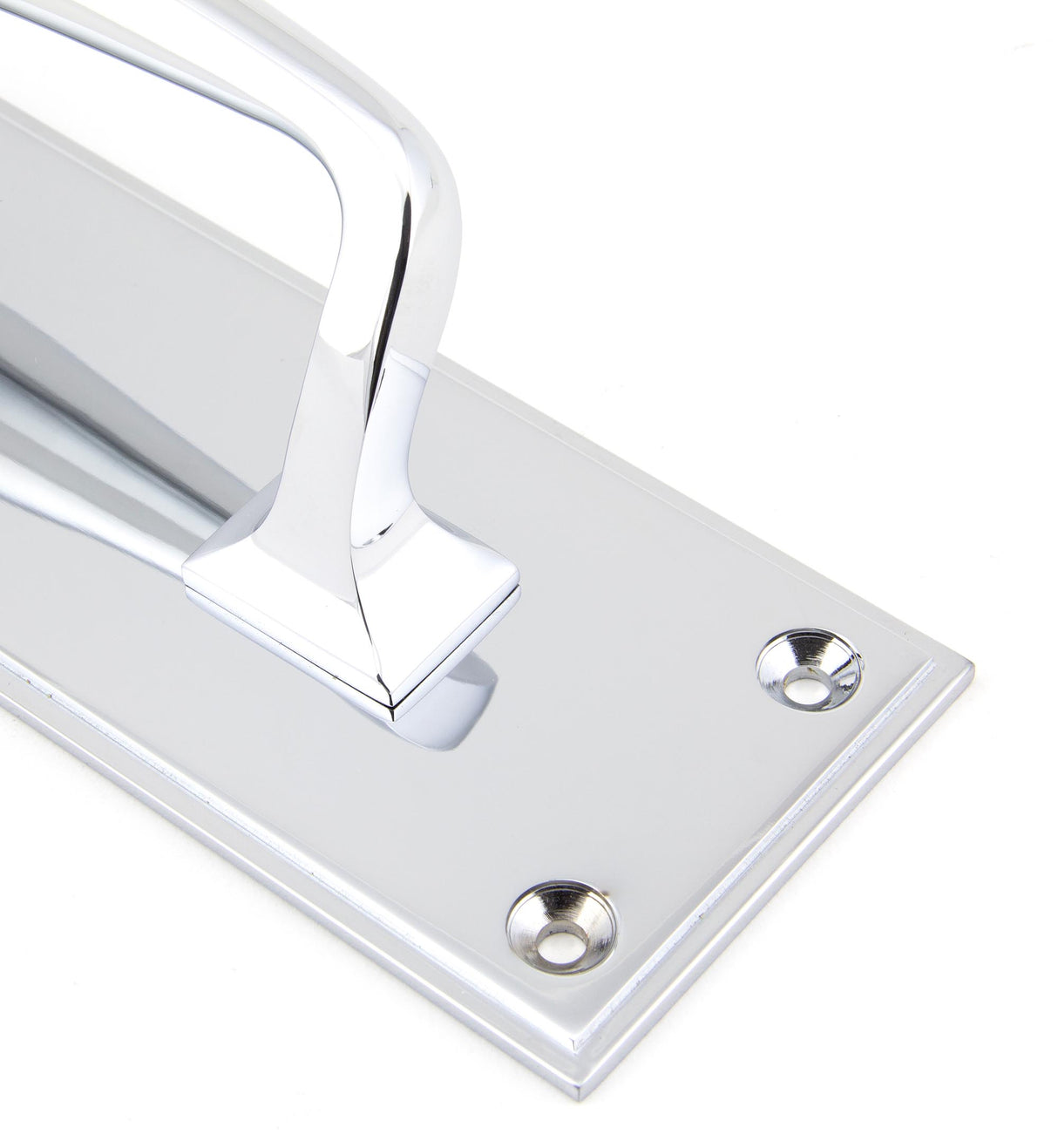 From The Anvil - Polished Chrome 425mm Art Deco Pull Handle on Backplate | Sku. 45375 | Trade Door Handles.