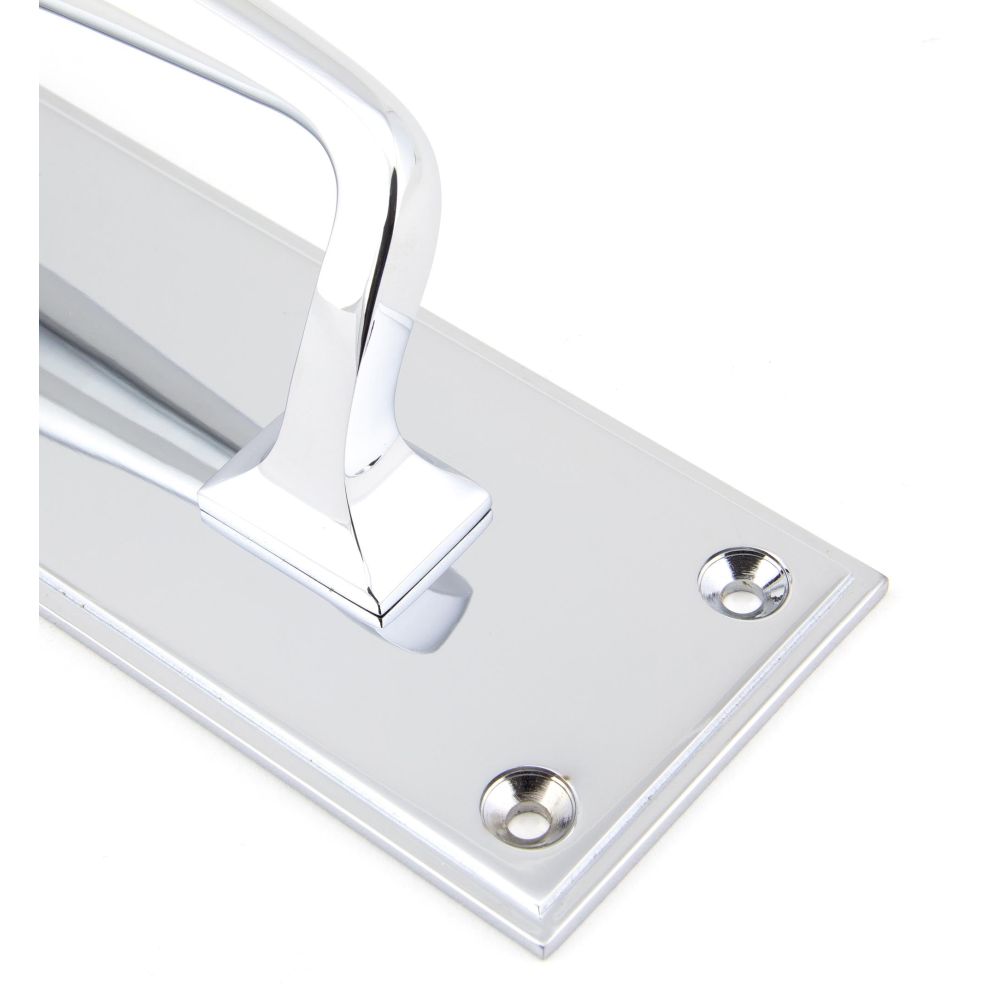 From The Anvil - Polished Chrome 425mm Art Deco Pull Handle on Backplate | Sku. 45375 | Trade Door Handles.
