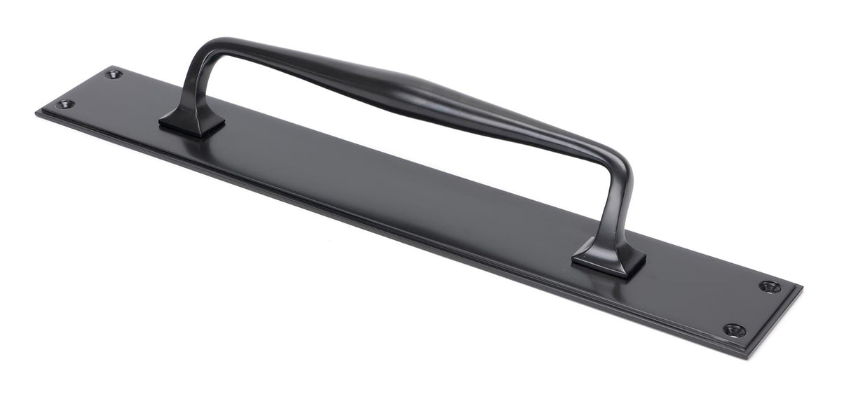 From The Anvil - Aged Bronze 425mm Art Deco Pull Handle on Backplate | Sku. 45377 | Trade Door Handles.