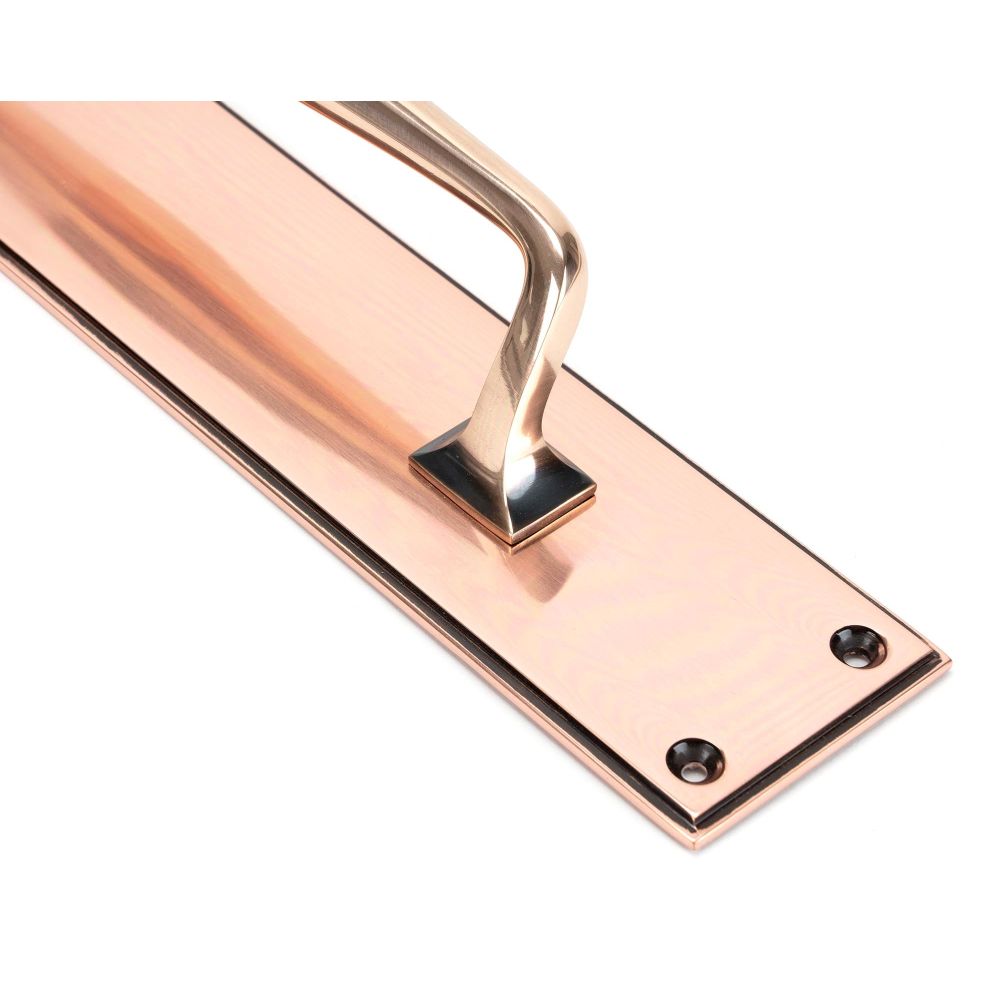 From The Anvil - Polished Bronze 425mm Art Deco Pull Handle on Backplate | Sku. 45378 | Trade Door Handles.