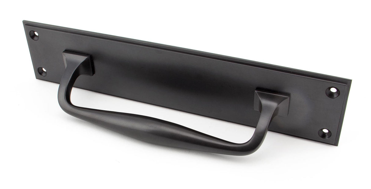 From The Anvil - Aged Bronze 300mm Art Deco Pull Handle on Backplate | Sku. 45382 | Trade Door Handles.