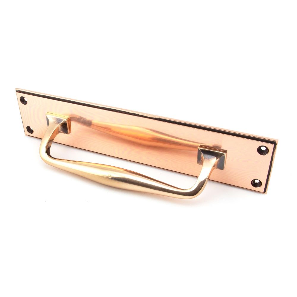 From The Anvil - Polished Bronze 300mm Art Deco Pull Handle on Backplate | Sku. 45383 | Trade Door Handles.